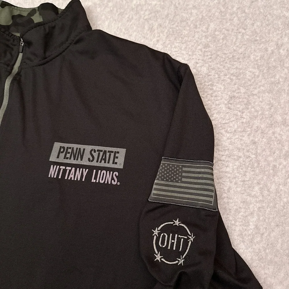 Penn State Nittany Lions 1/4 Zip Pullover Men 3XLT Black Camo OHT Colosseum NCAA - Picture 3 of 9